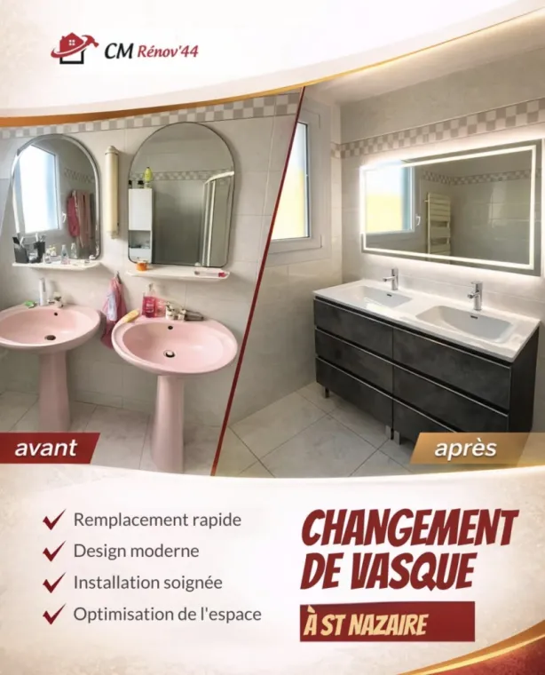 Nouveau look pour votre salle de bain , Trignac, CM Rénov’ 44